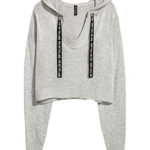 H&M Divided crop top knit hooded sweater